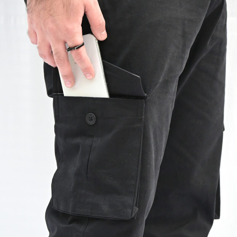 Inception Men’s Stylish Comfort Fit Cargos(Black) - Image 5