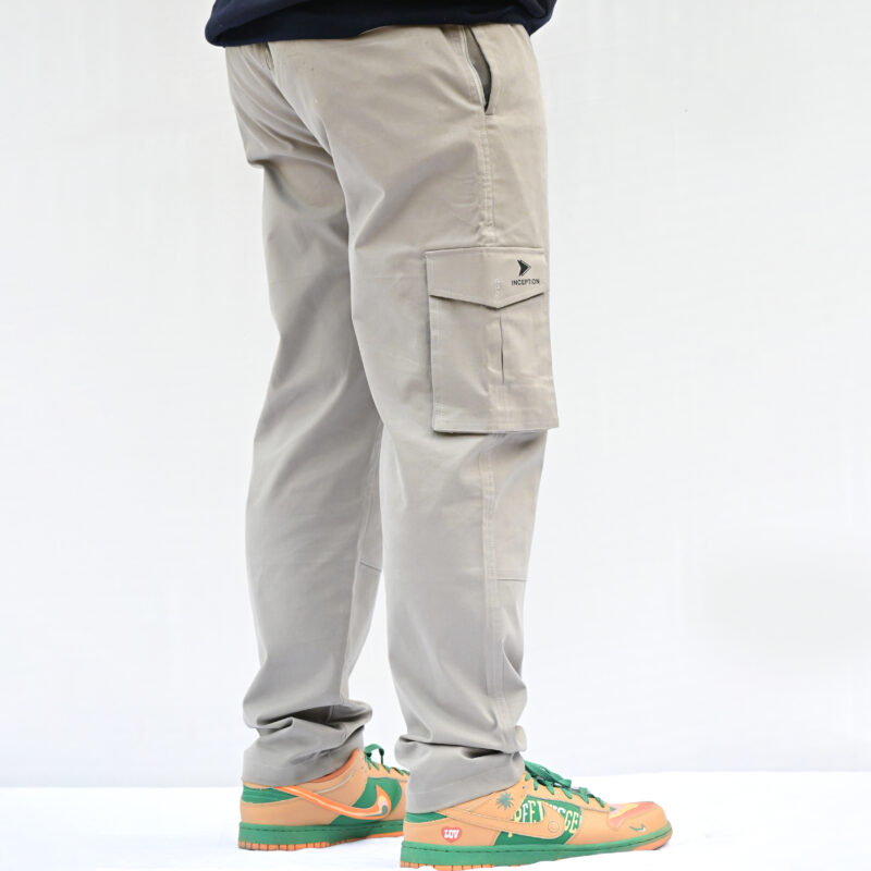 Inception Men’s Stylish Comfort Fit Cargos (Grey) - Image 5