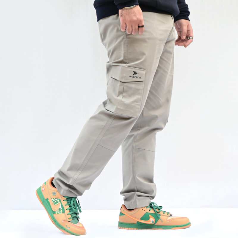 Inception Men’s Stylish Comfort Fit Cargos (Grey)