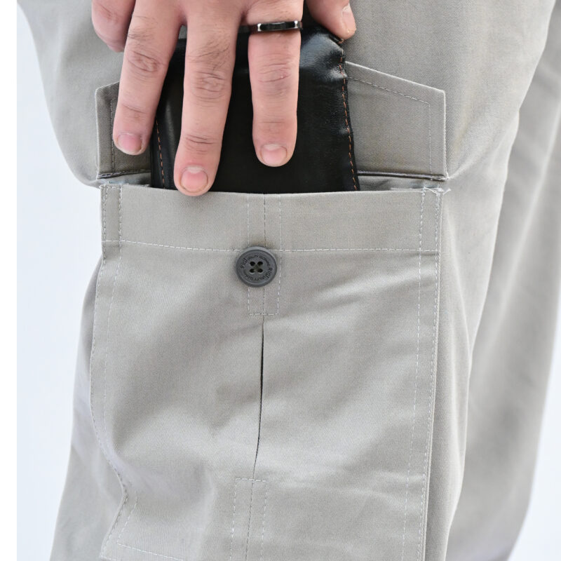 Inception Men’s Stylish Comfort Fit Cargos (Grey) - Image 4