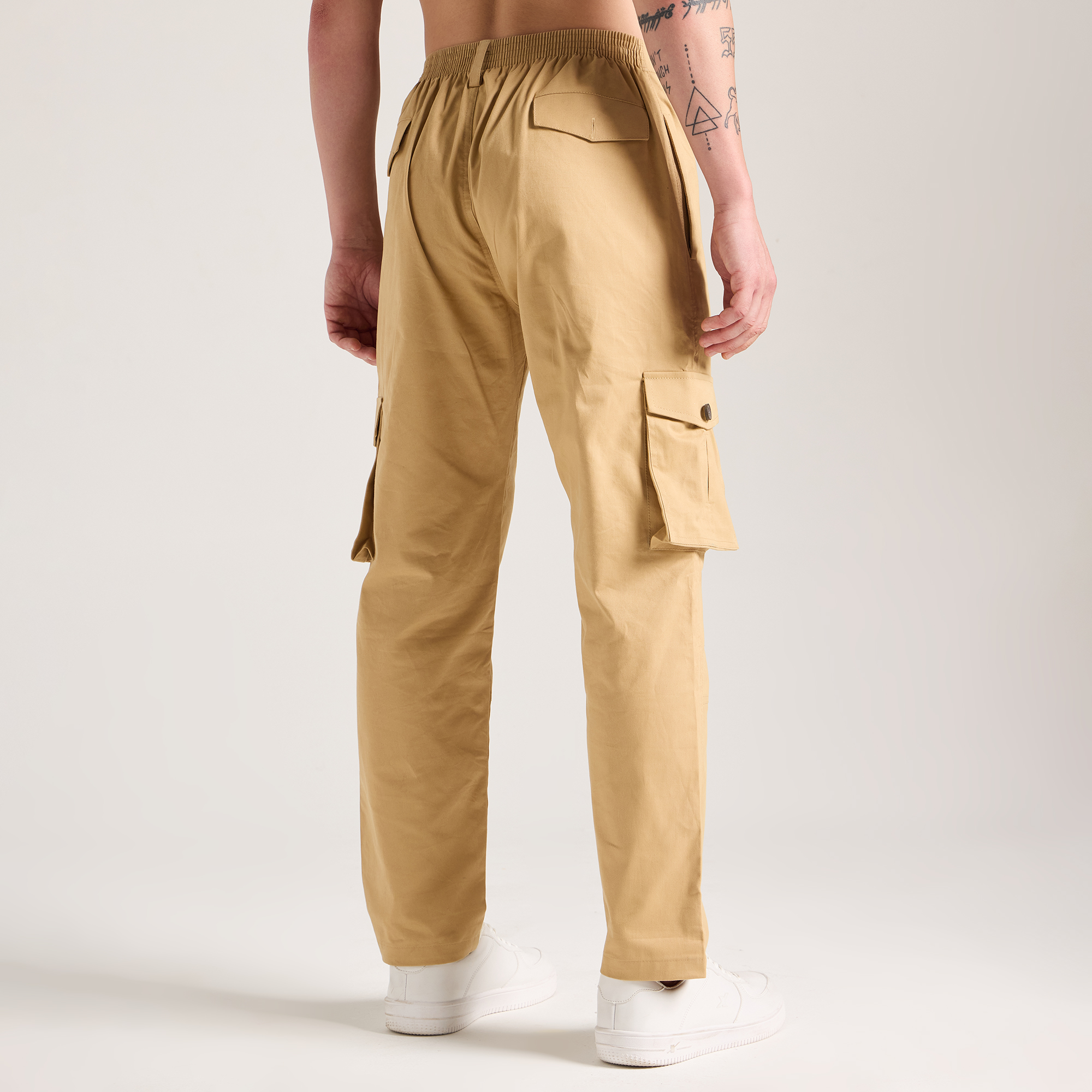 Inception Men’s Stylish Comfort Fit Cargos (Tan) - Image 7