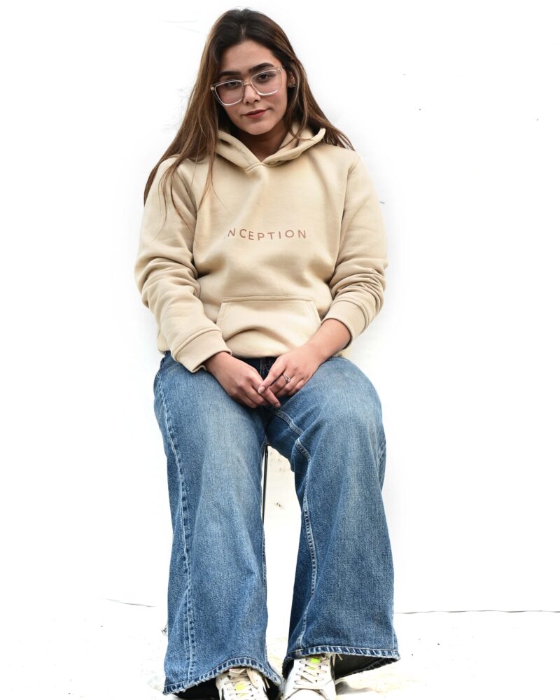 INCEPTION COMFORT FIT BEIGE HOODIE - Image 3