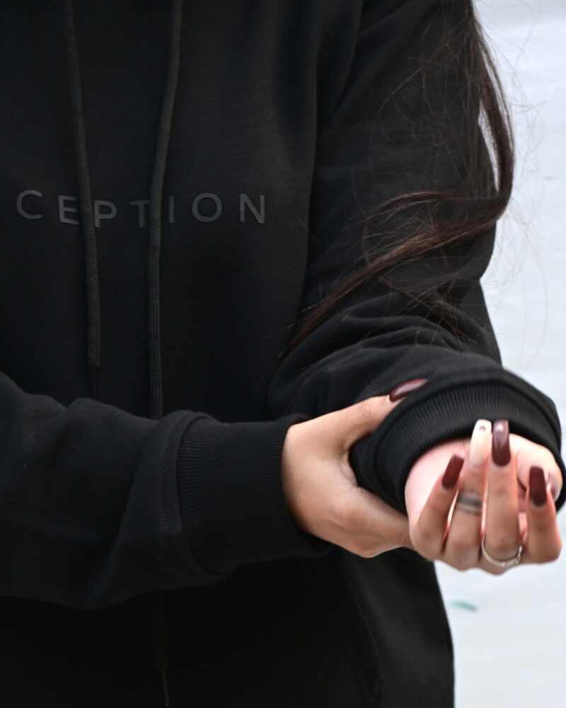 INCEPTION COMFORT FIT  BLACK HOODIE - Image 3