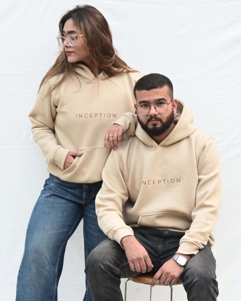 INCEPTION COMFORT FIT BEIGE HOODIE
